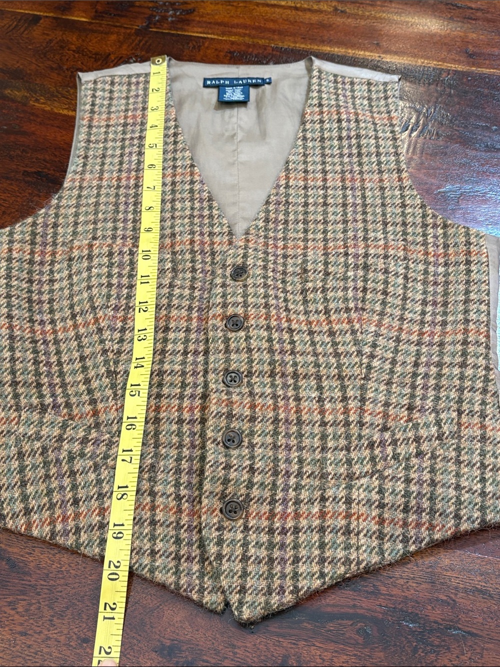 Vintage Ralph Lauren Wool Houndstooth Tweed Vest size 6 *As-Is* - Picture 11 of 14